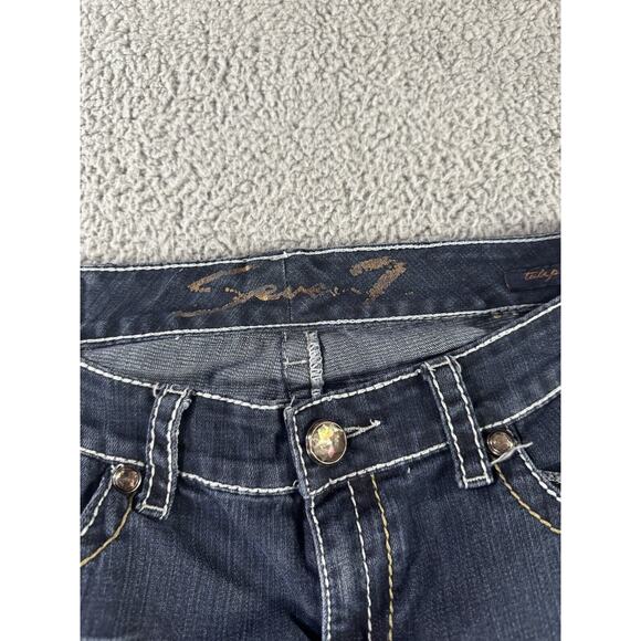 Seven 7 Jeans Women 31 Low Rise Flare Leg Thick Stitch Western Festival Y2K - Picture 7 of 10